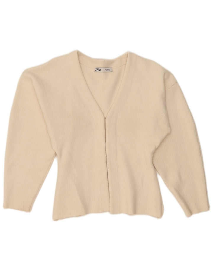 Женский кардиган Zara UK 10, маленький размер, бежевый, вискоза