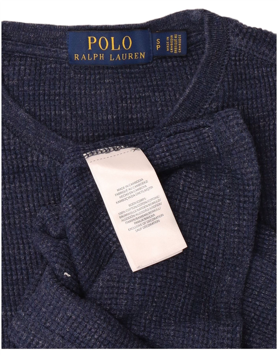 Мужской топ с длинным рукавом Polo Ralph Lauren, маленький, темно-синий, хлопковый