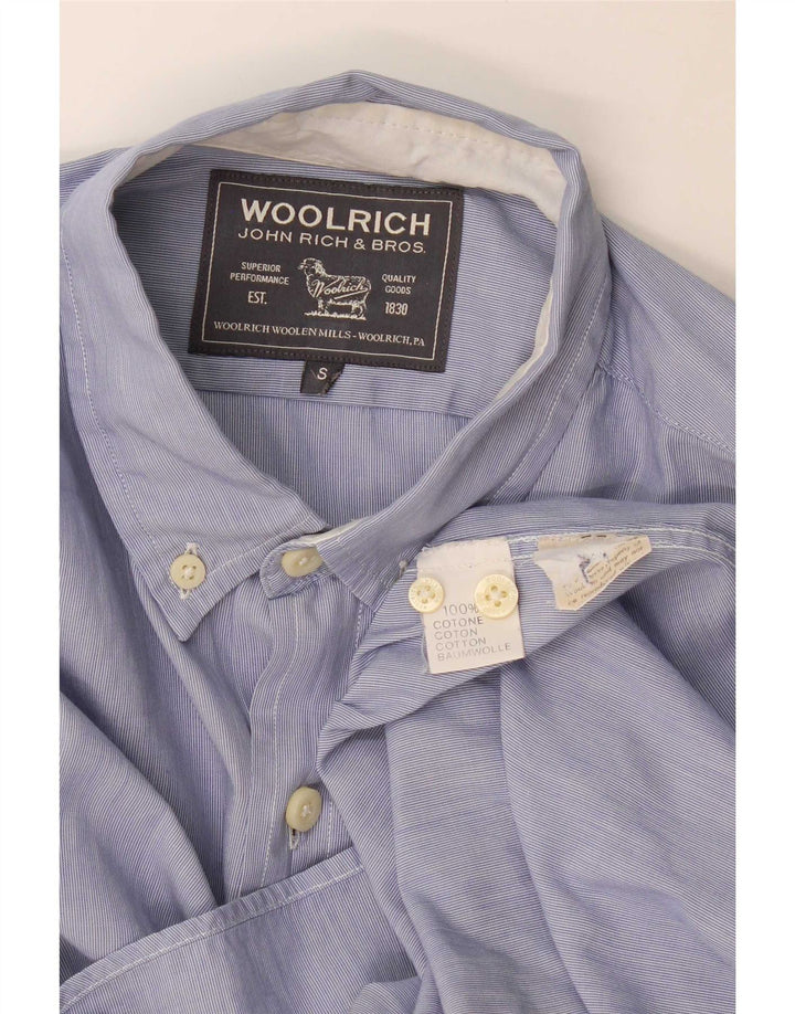 Мужская рубашка Woolrich, маленькая синяя хлопковая полоска