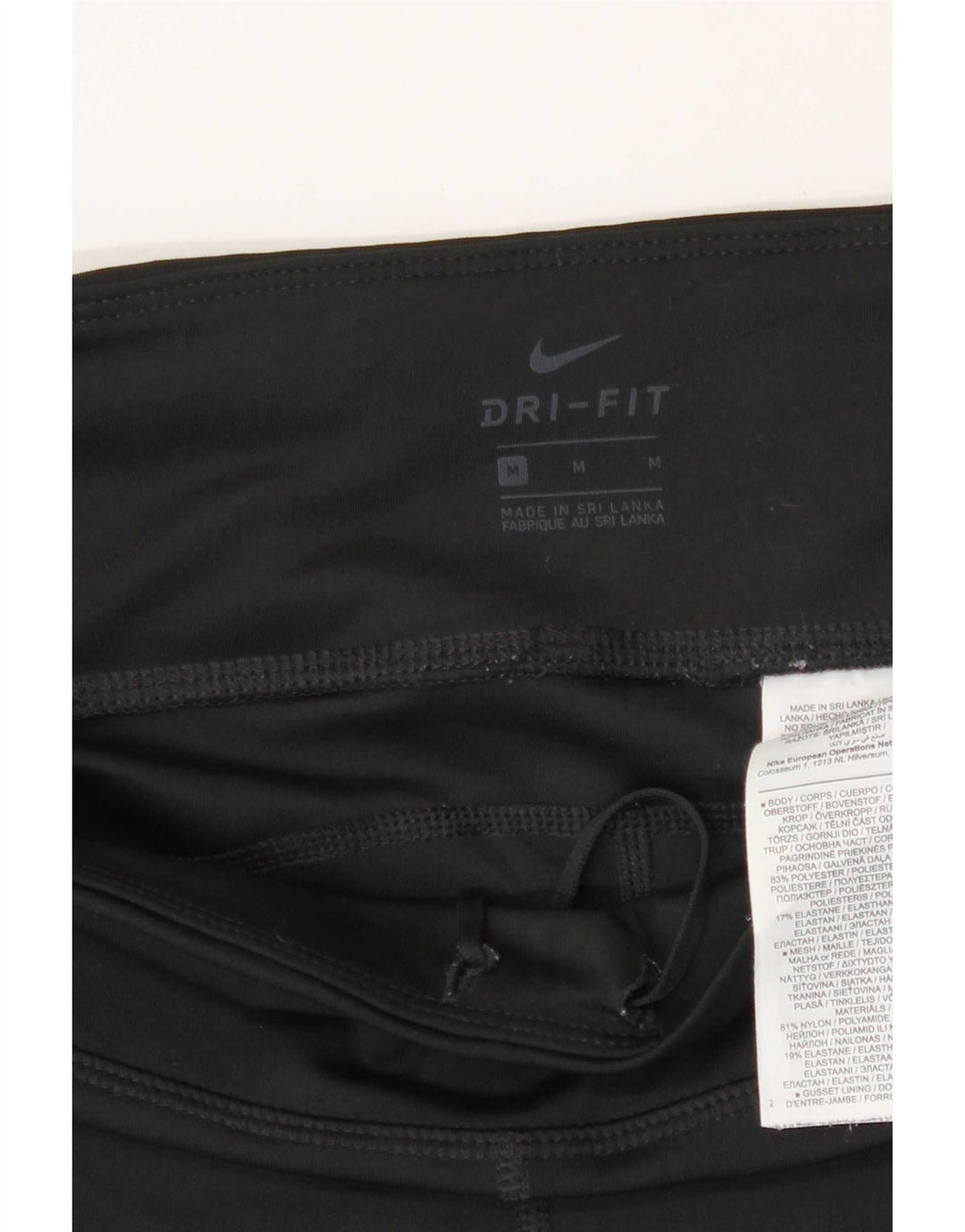 Женские укороченные леггинсы Nike Dri Fit UK 12, средний черный полиэстер