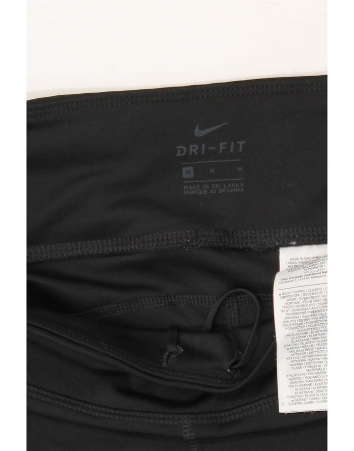 Женские укороченные леггинсы Nike Dri Fit UK 12, средний черный полиэстер