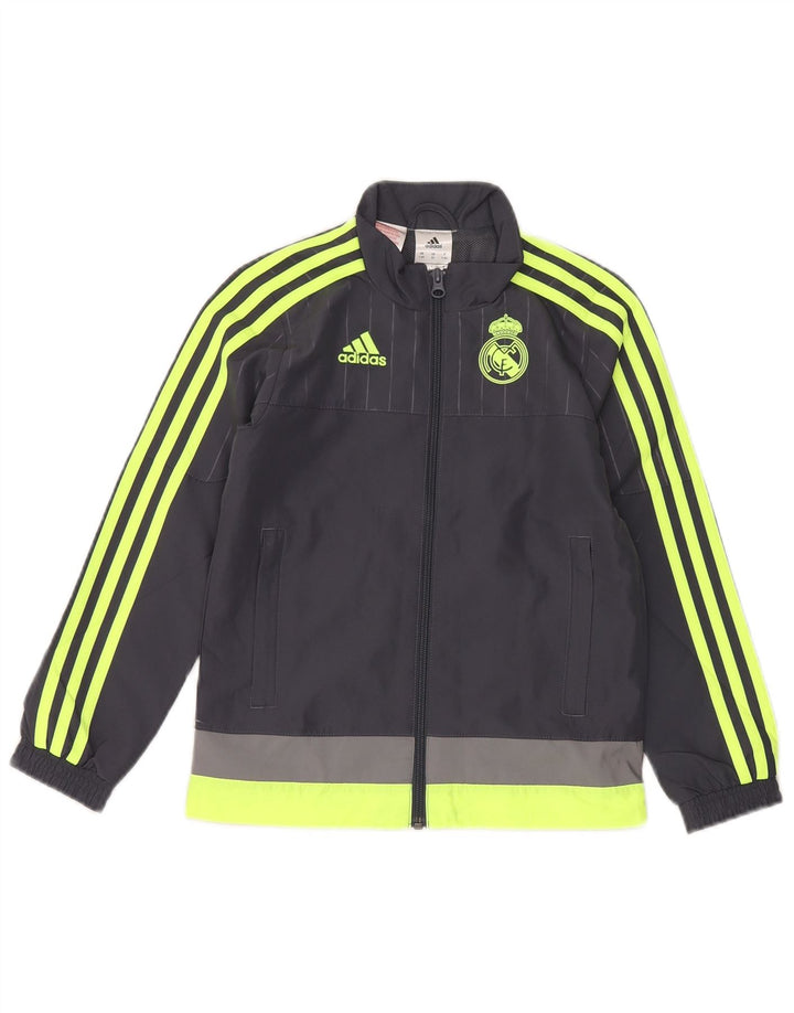 Adidas Спортивный костюм с графическим рисунком для мальчиков 7-8 лет Серый с цветными блоками