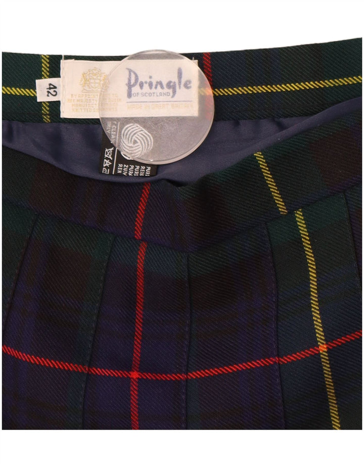 Pringle Женская плиссированная юбка-нож EU 42, большая W30, темно-синяя клетка