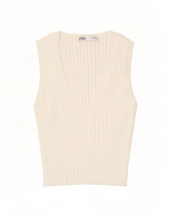 Женский жилет Zara UK 8, маленький белый