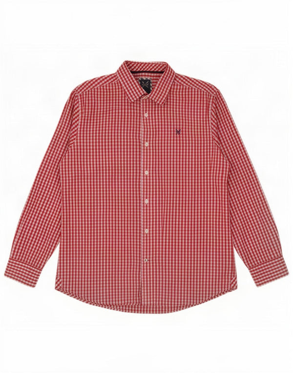 Crew Clothing Мужская рубашка классического кроя XL из хлопка в красную клетку