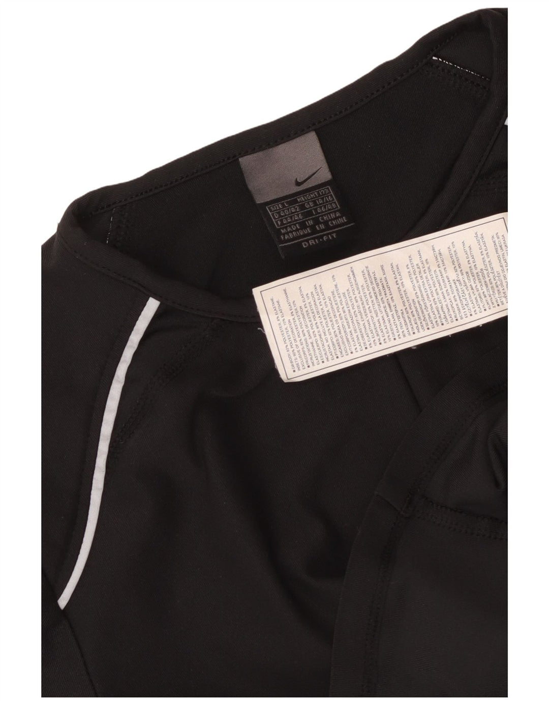 Женская футболка NIKE Dri Fit с воротником на молнии, Великобритания, 14/16, большой черный полиэстер