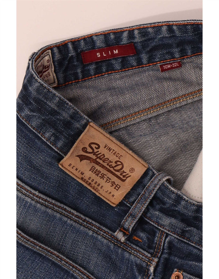 Мужские узкие джинсы Superdry W30 L32, синий хлопок