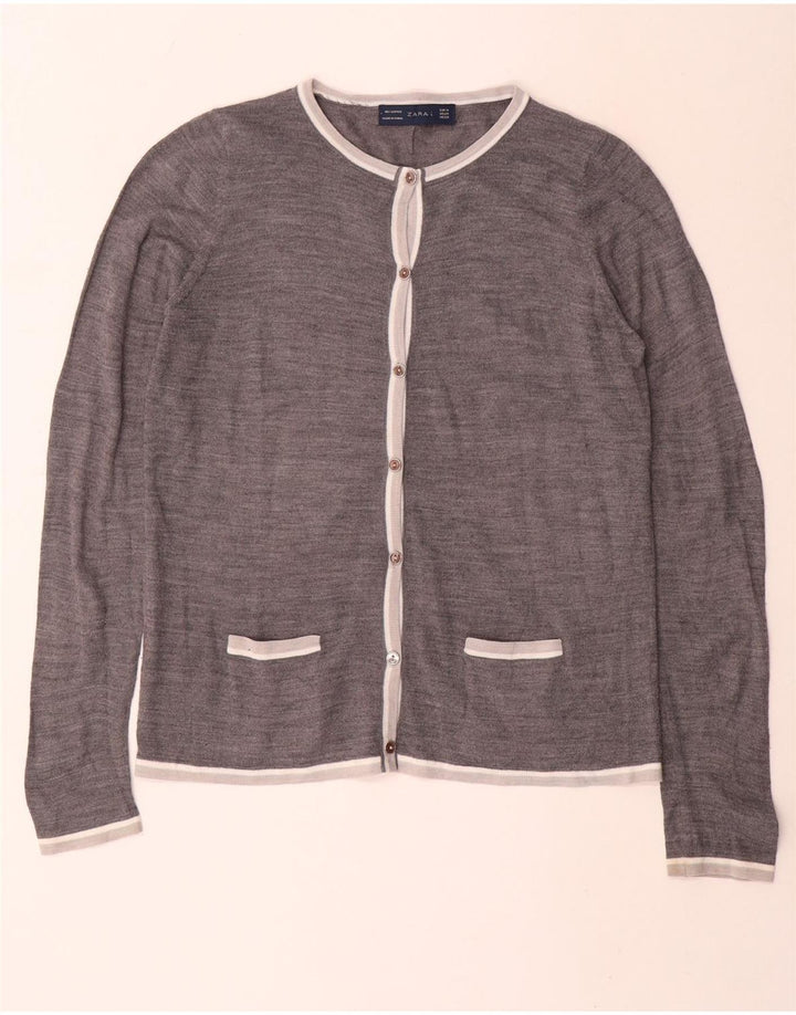 Женский кардиган Zara UK 14, средний серый акрил