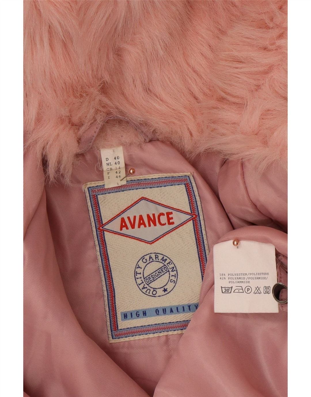 ВИНТАЖНАЯ женская ветровка с капюшоном UK 14, большой розовый полиэстер