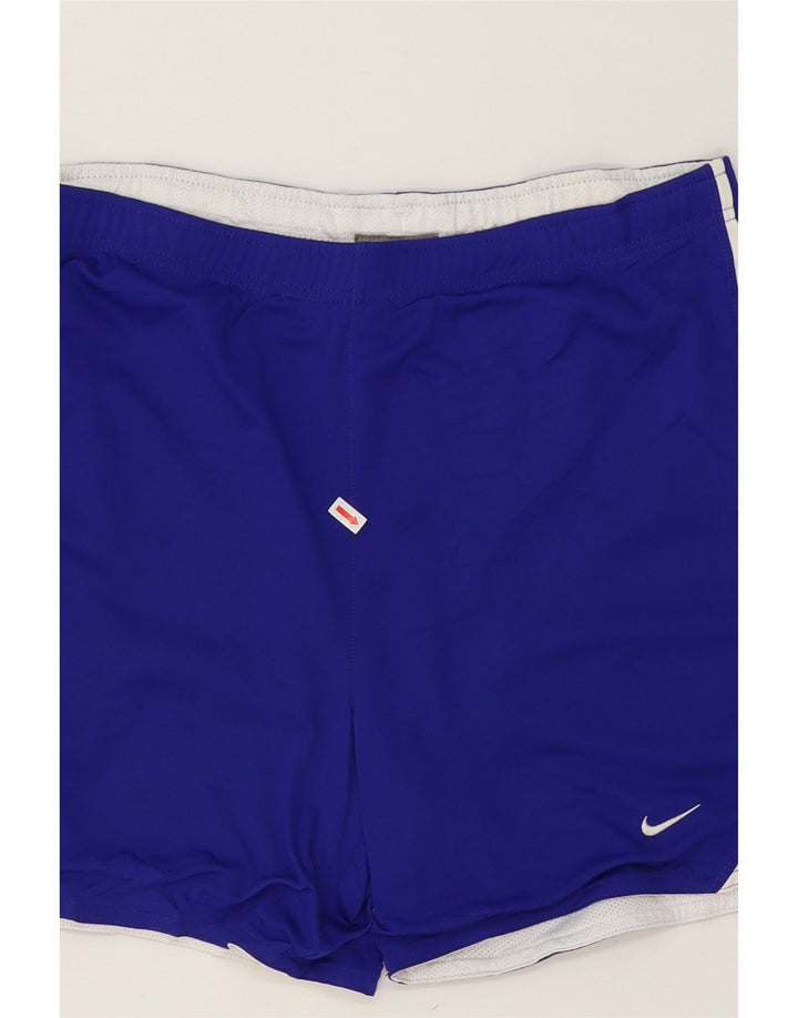 NIKE Womens Sport Shorts US 4/6 Small  Blue Colourblock Polyester Vintage Nike and Second-Hand Nike from Messina Hembry 