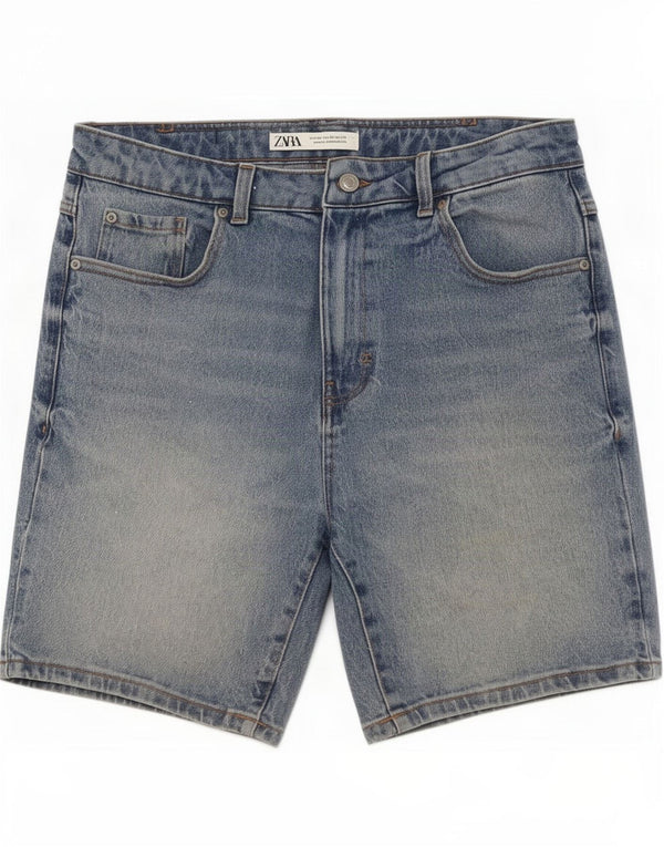 Мужские джинсовые шорты Zara EU 42, большие, W32, синие, хлопок