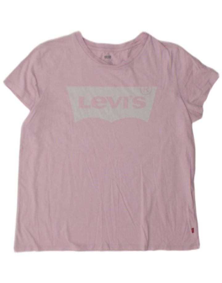 Женская футболка с рисунком Levi's Top UK 16, большая розовая