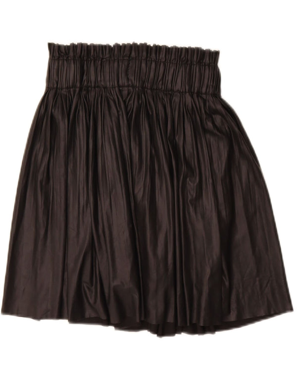 ZARA Womens Pleated Skirt Small W26 Black Polyester