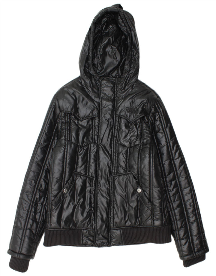 Женская утепленная куртка G-STAR с капюшоном UK 16, большая, черная, полиамид