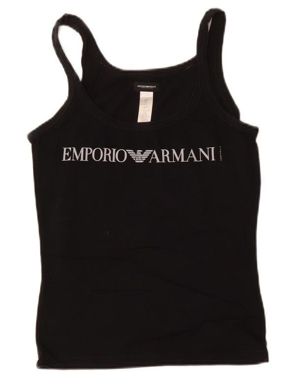 Женский жилет с рисунком Emporio Armani UK 6 XS, черный хлопок