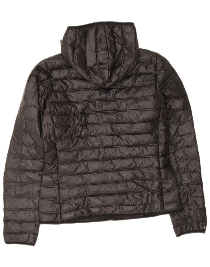 Женская стеганая куртка Adidas с капюшоном UK 8/10, маленькая, черный полиэстер