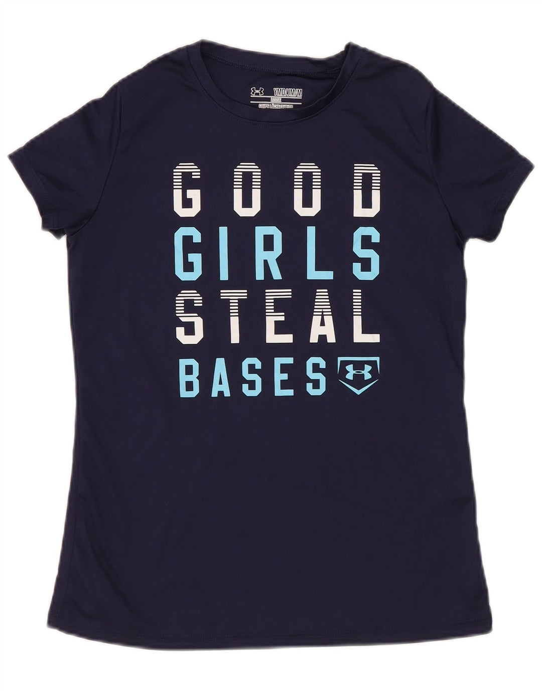 Футболка с рисунком Under Armour для мальчиков Heat Gear, топ 9–10 лет, средний темно-синий цвет