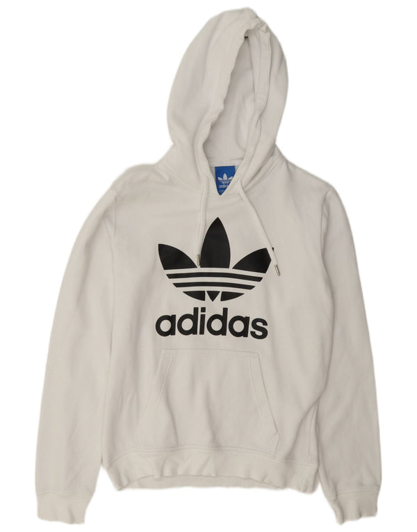 Мужской джемпер с капюшоном Adidas стандартного кроя, маленький белый, хлопковый