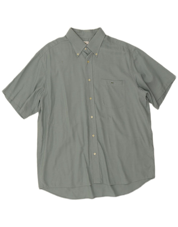 Мужская рубашка с коротким рукавом Lacoste, размер 45 XL, зеленая