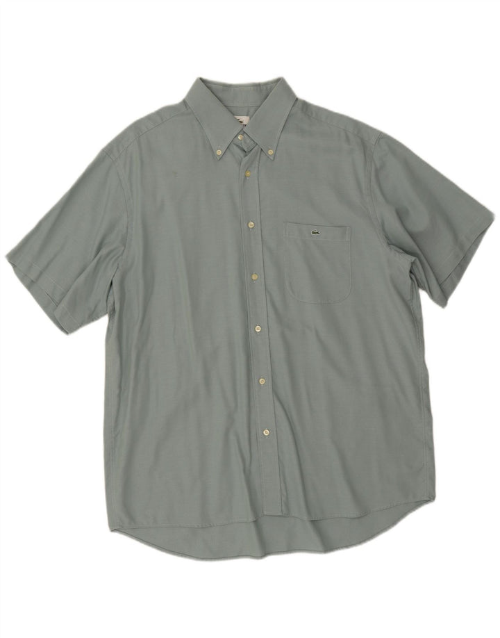 Мужская рубашка с коротким рукавом Lacoste, размер 45 XL, зеленая