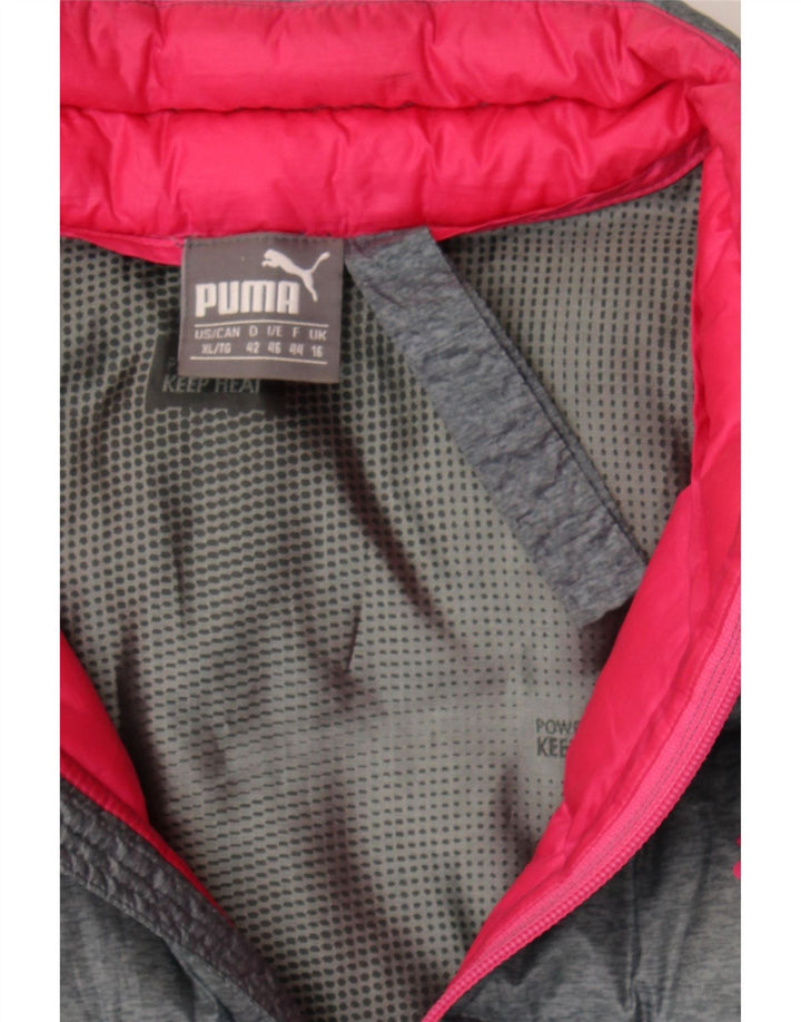 PUMA Womens Padded Jacket UK 16 Large  Grey Polyester Vintage Puma and Second-Hand Puma from Messina Hembry 