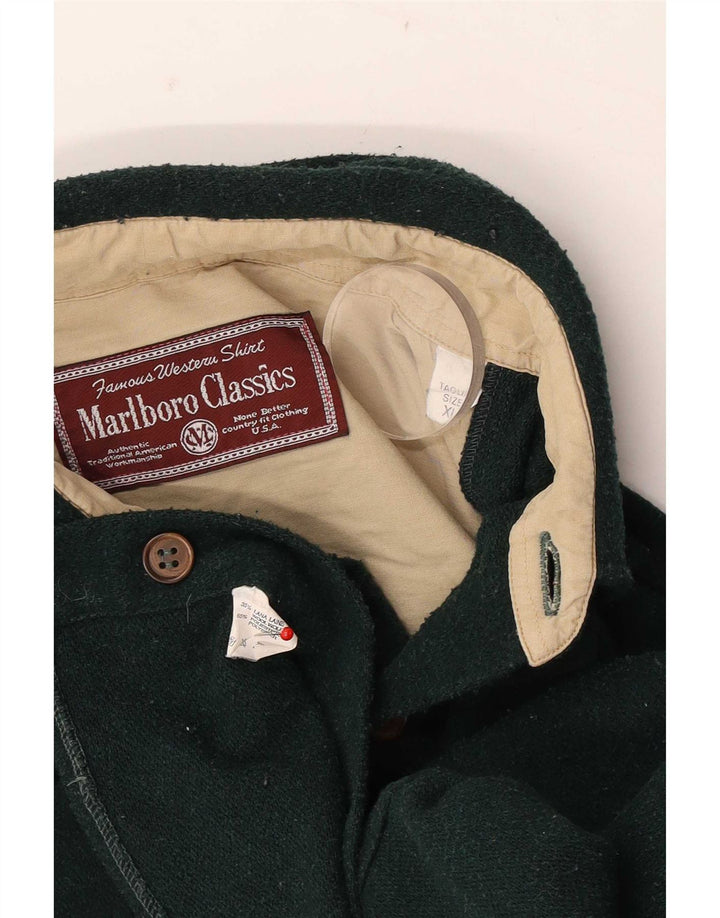Мужская фланелевая рубашка Marlboro Classics XL зеленая шерсть