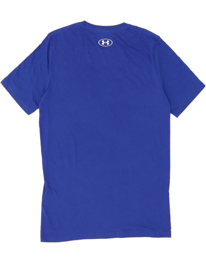 UNDER ARMOUR Mens Graphic T-Shirt Top Small Blue Cotton Vintage Under Armour and Second-Hand Under Armour from Messina Hembry 