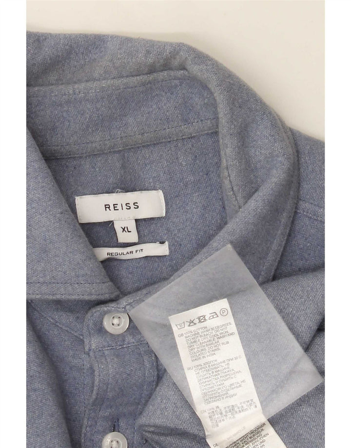 Мужская рубашка обычного кроя Reiss XL, синяя, хлопок