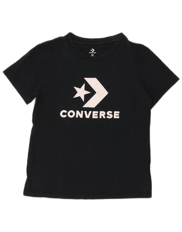 Женская футболка с рисунком Converse Top UK 10, маленькая, черная, хлопковая