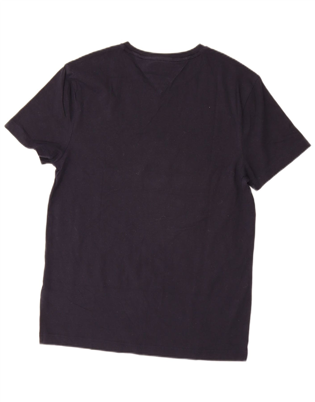 TOMMY HILFIGER Мужская эластичная футболка узкого кроя, топ среднего размера, темно-синий, хлопок