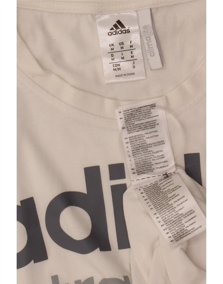 Мужская футболка Adidas Climalite с графическим рисунком, средний белый хлопок