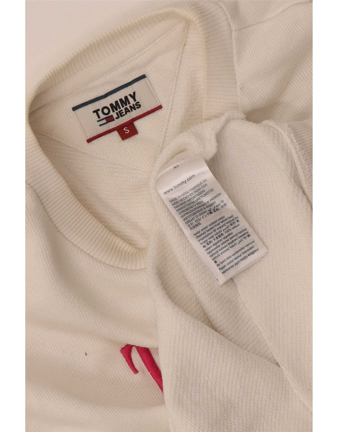 Женский джемпер большого размера с рисунком Tommy Hilfiger UK 10, маленький белый