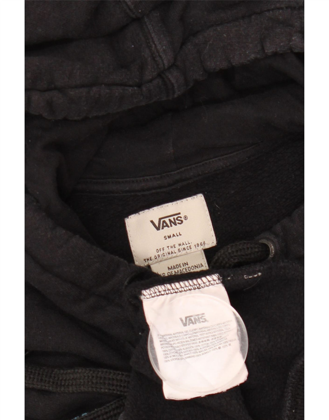 Мужской джемпер с капюшоном Vans, маленький черный, хлопковый