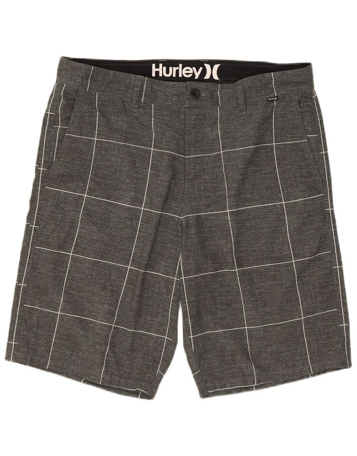 Мужские шорты чинос Hurley W34, большие серые с геометрическим рисунком