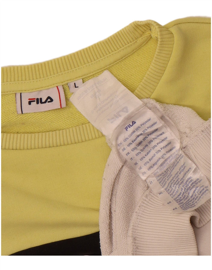 FILA Womens Sweatshirt Jumper UK 16 Large Multicoloured Colourblock