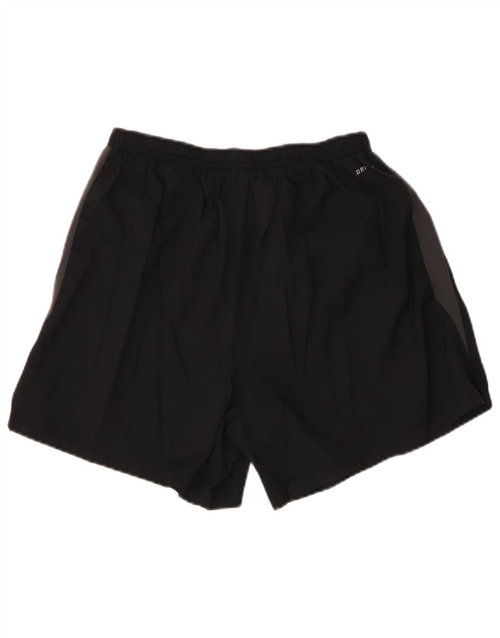 Мужские спортивные шорты Nike Dri Fit среднего размера, черные с цветными блоками