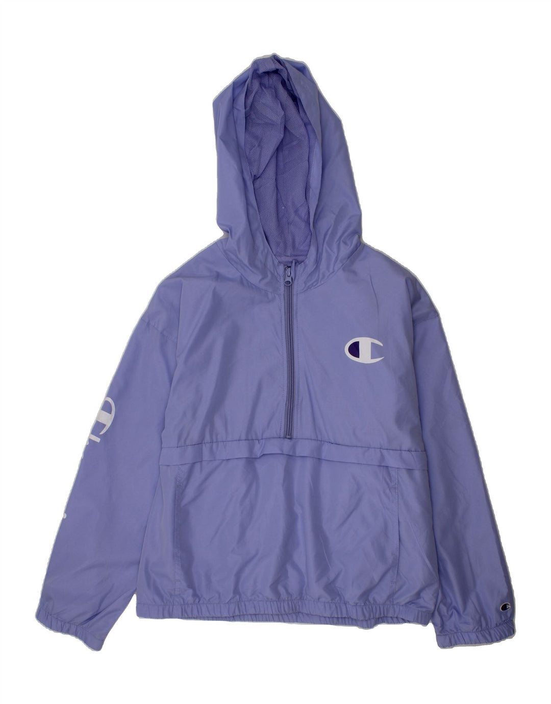 CHAMPION Girls Hooded Pullover Rain Jacket 13-14 Years XL  Purple Vintage Champion and Second-Hand Champion from Messina Hembry 