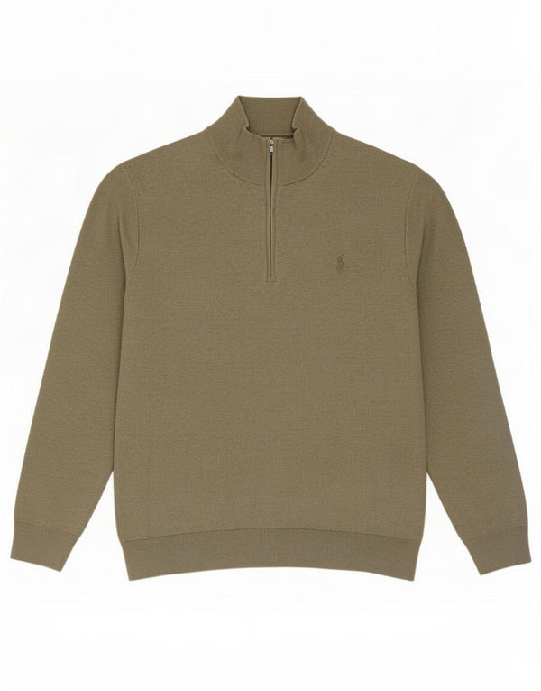 Мужской джемпер с воротником на молнии Polo Ralph Lauren XL, хлопок цвета хаки
