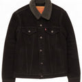 Мужская джинсовая куртка шерпа Levi's UK 36, маленькая, черный хлопок
