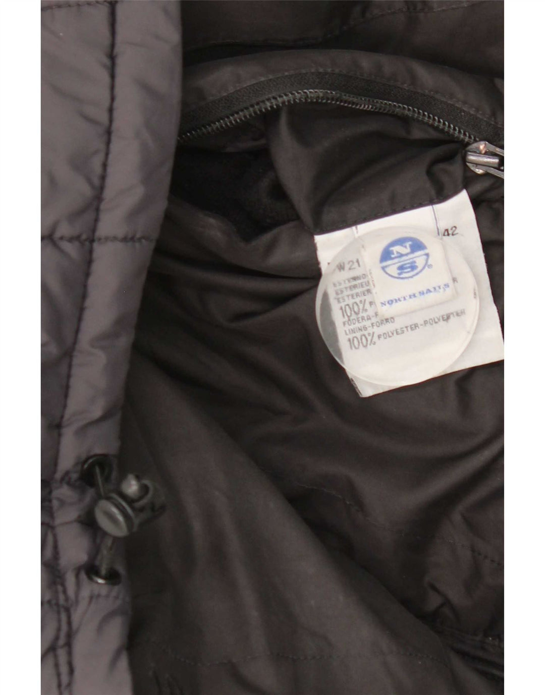 Мужская двусторонняя стеганая куртка North Sails с капюшоном UK 36, маленькая черная