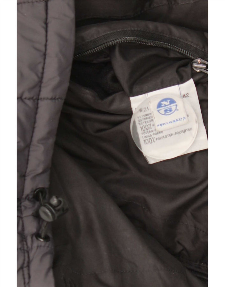 Мужская двусторонняя стеганая куртка North Sails с капюшоном UK 36, маленькая черная