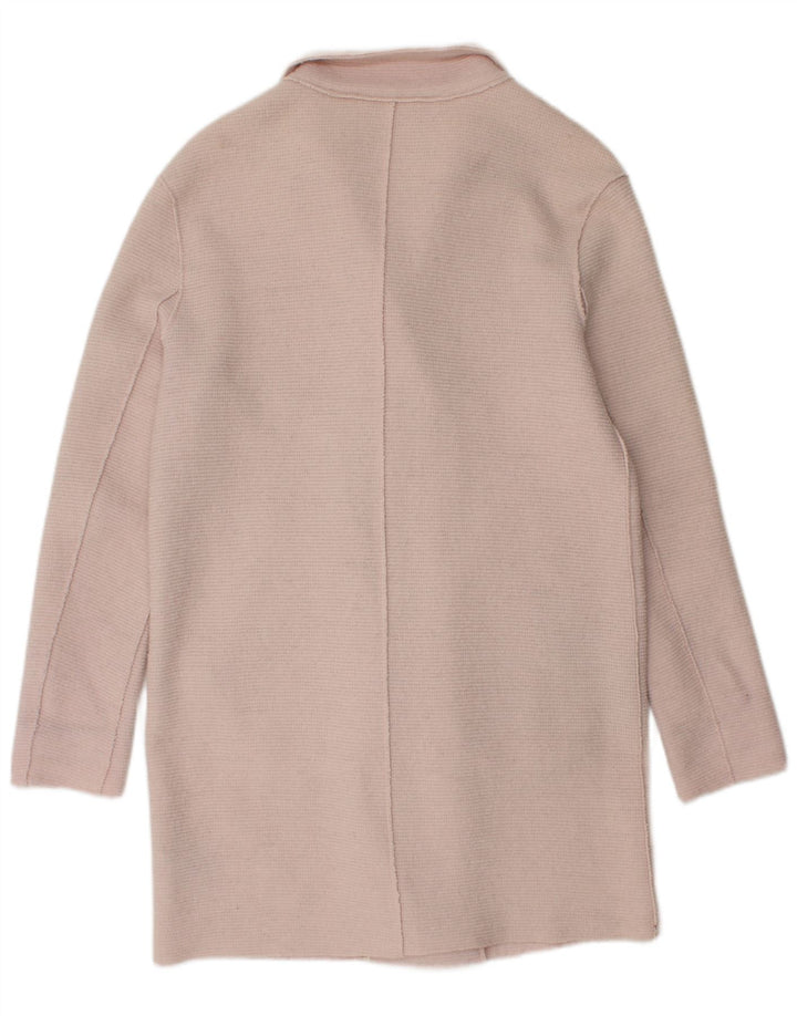 TOMMY HILFIGER Womens Double Breasted Coat UK 6 XS Pink Polyester