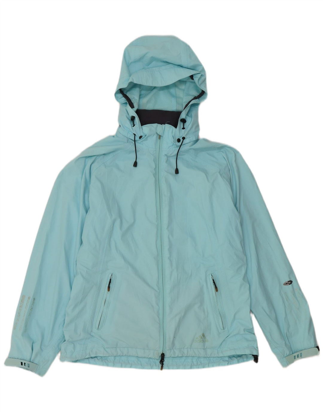 Женская дождевик с капюшоном Adidas Clima Proof UK 16, большой синий полиэстер