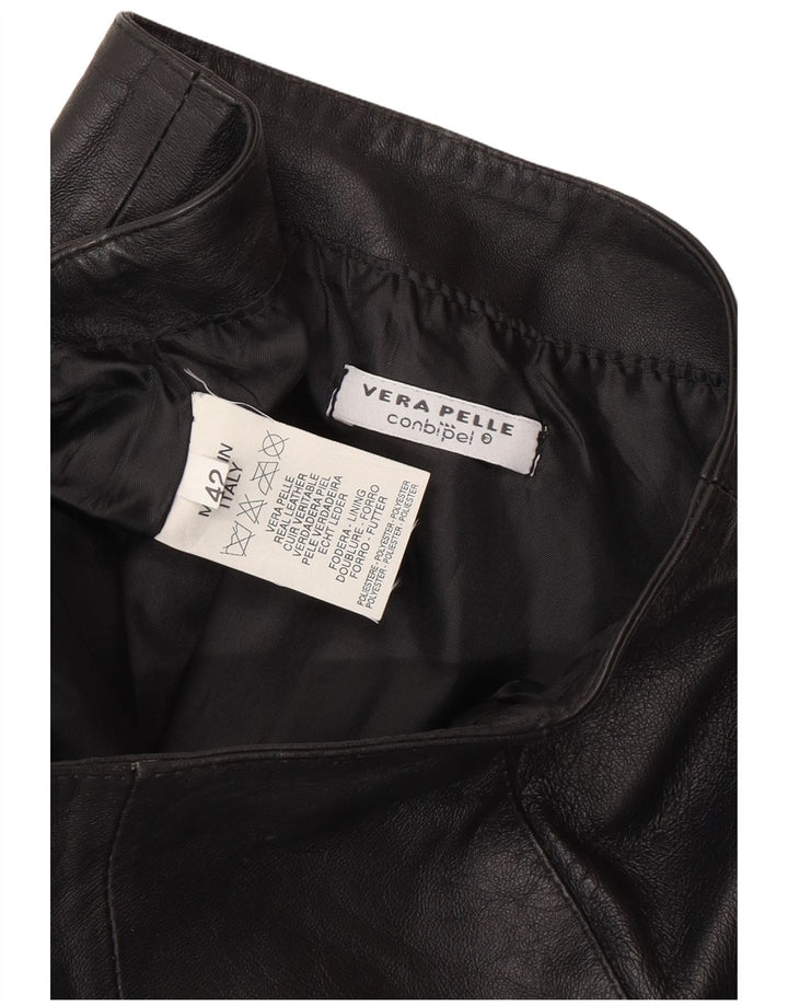 CONBIPEL Женская кожаная юбка IT 42 Medium W28 Черная кожа