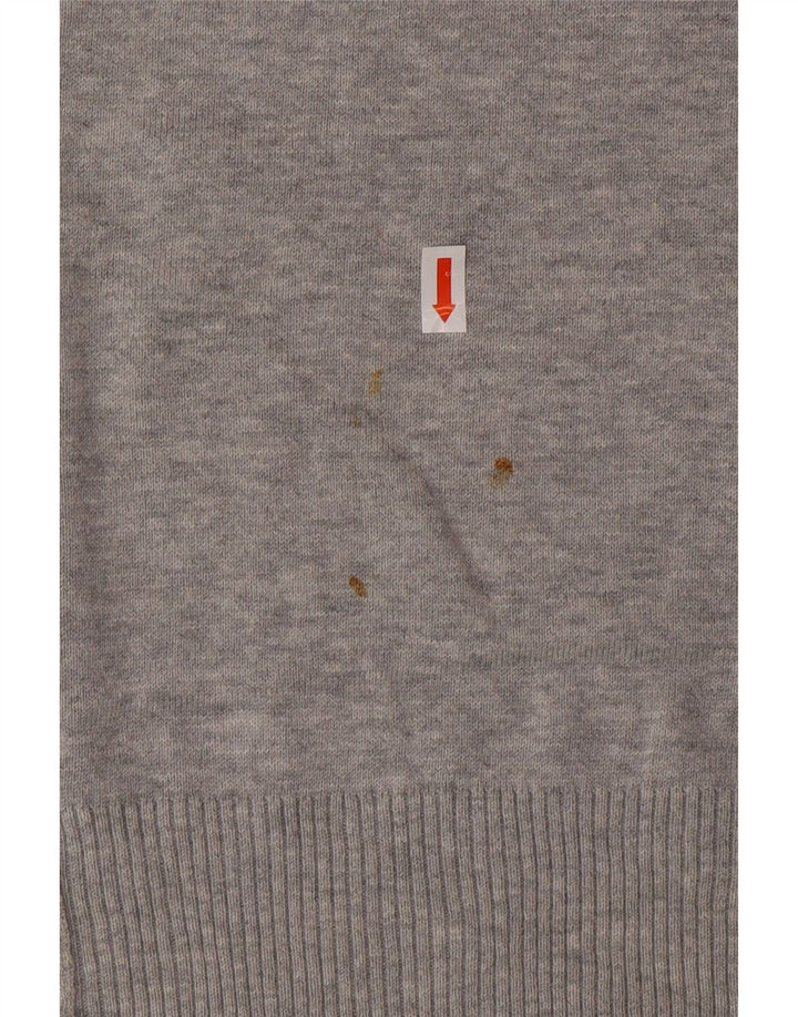 Мужской джемпер с круглым вырезом DIESEL, большой серый хлопковый свитер
