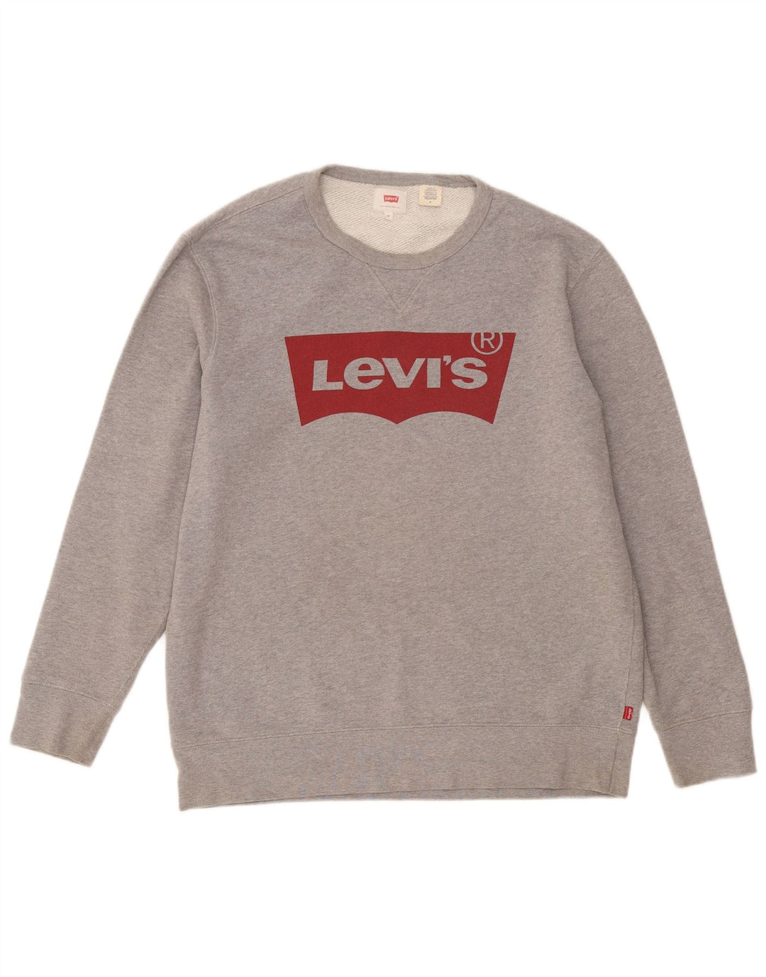 Мужской свитшот с рисунком Levi's, хлопковый джемпер среднего серого цвета