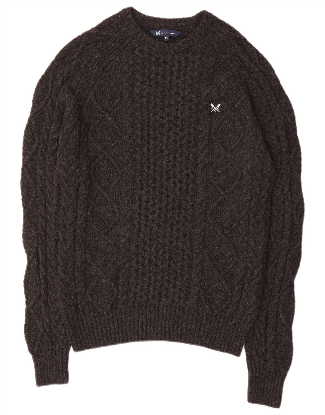Crew Clothing Мужской джемпер с вырезом лодочкой, свитер среднего серого цвета из вискозы