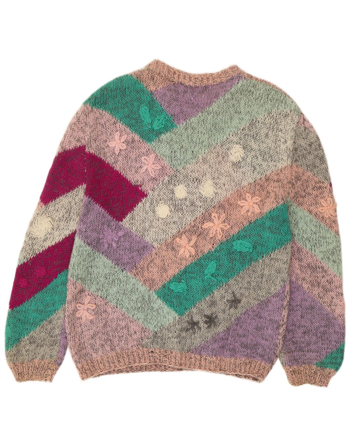 ВИНТАЖНЫЙ женский джемпер с вырезом «лодочка», Великобритания, 18 XL, разноцветный цветочный принт