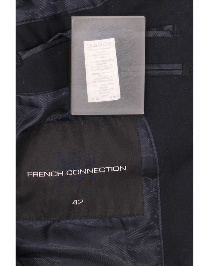 Мужской пиджак French Connection с 2 пуговицами UK 42 XL Темно-синий полиэстер