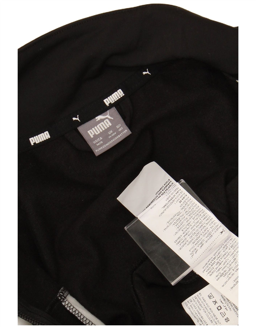 Спортивный костюм PUMA для мальчиков, верхняя куртка 11–12 лет, черный полиэстер с цветными блоками